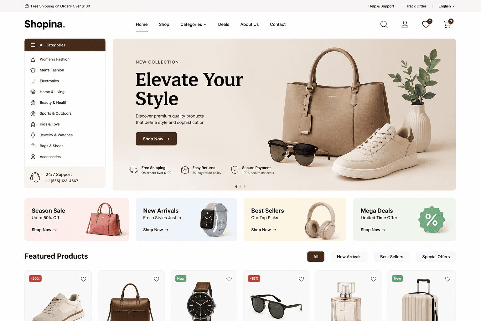 ecommerce store home