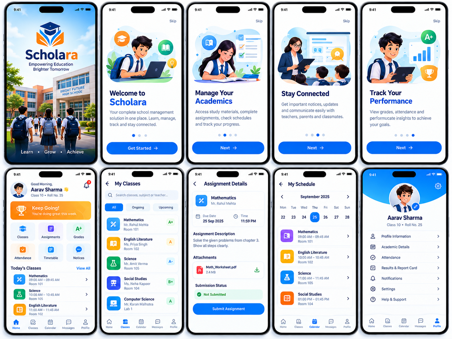 School Management + Student Learning Mobile App